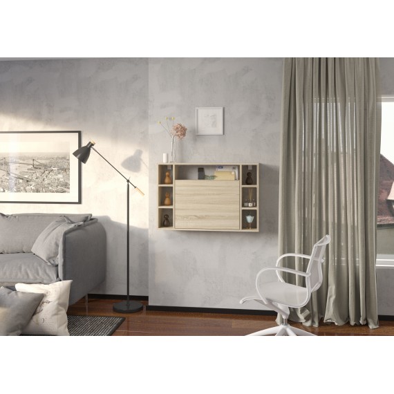 Skrivebord Musho 94 cm - Eikelook - Vegghengt