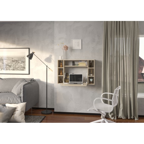 Skrivebord Musho 94 cm - Eikelook - Vegghengt