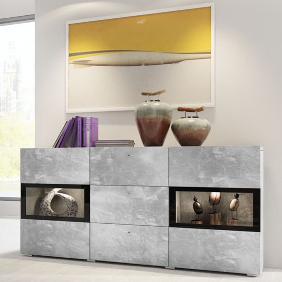 Skjenk Ravenna 132 cm - Grå betong