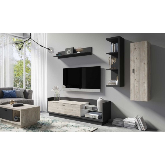 Skjenk Manta 200x109 cm - Antrasitt - Pine