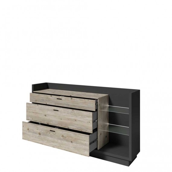 Skjenk Manta 200x109 cm - Antrasitt - Pine