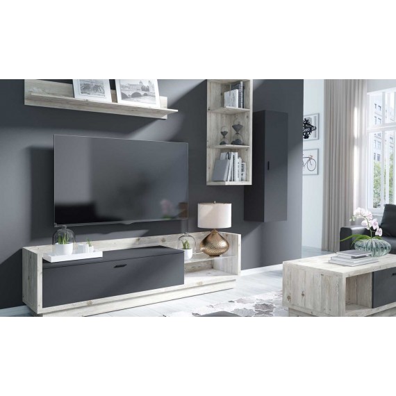 Skjenk Manta 105x142 cm - Furu - Antrasitt