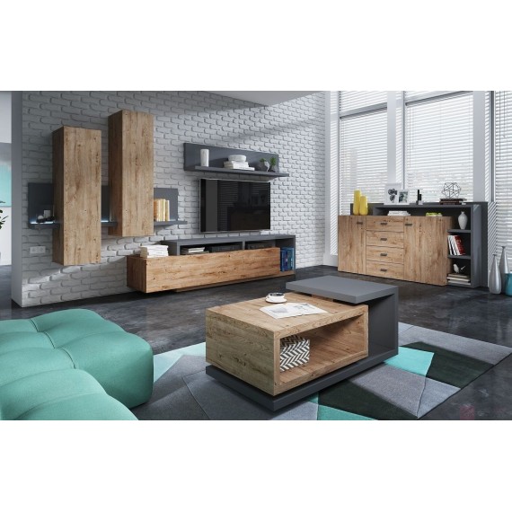 Skjenk Scaleo 180 cm - Antrasitt - Trelook
