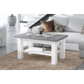 Sofabord Astoria 110-150 cm - betong - hvit matt - justerbart