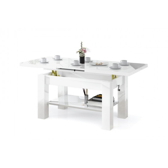 Sofabord Doria 110 - 150 - Hvit høyglans