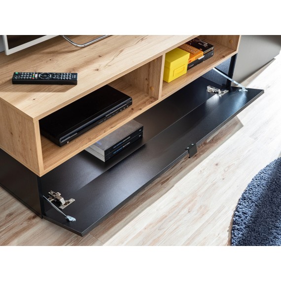 Tv-seksjon Snap 175 cm - Svart - Eikelook