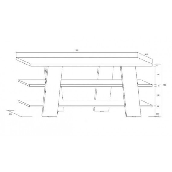 Tv-hylle Hawky 130 x 66 cm - Eikelook