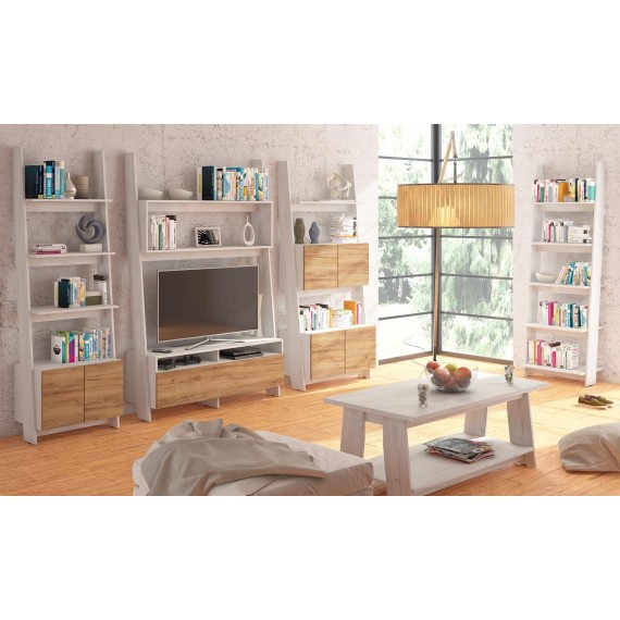 Tv-hylle Cork 120-196 cm - Eikelook - Høyglans