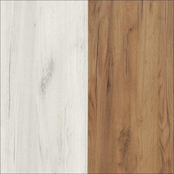 Reol - skap Cork 80x196 cm - Eikelook - Høyglans