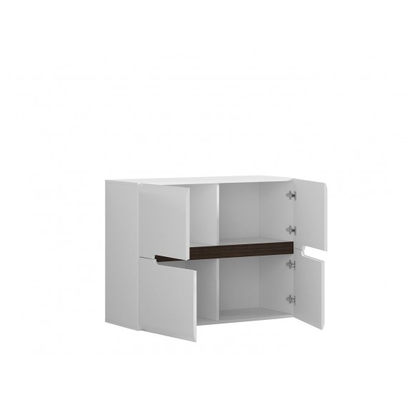 Skap Ario - 4 dører - Hvit Høyglans - Trelook