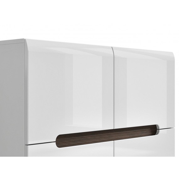 Skap Ario - 4 dører - Hvit Høyglans - Trelook