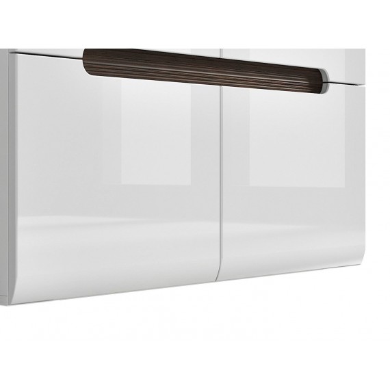 Skap Ario - 4 dører - Hvit Høyglans - Trelook