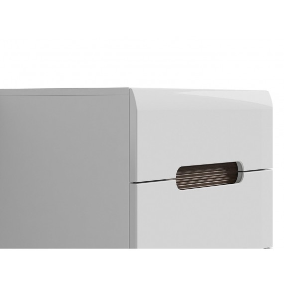 Kommode Ario 60 x 104 cm - Hvit Høyglans - 5 skuffer