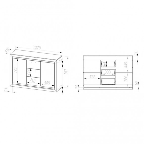 Skjenk Altico 138x94 cm - Trelook - Natur