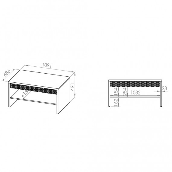 Sofabord Dallas 109 cm - Trelook - Natur