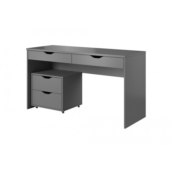 Skrivebord Matto 140 cm - Grafitt - Skap på hjul