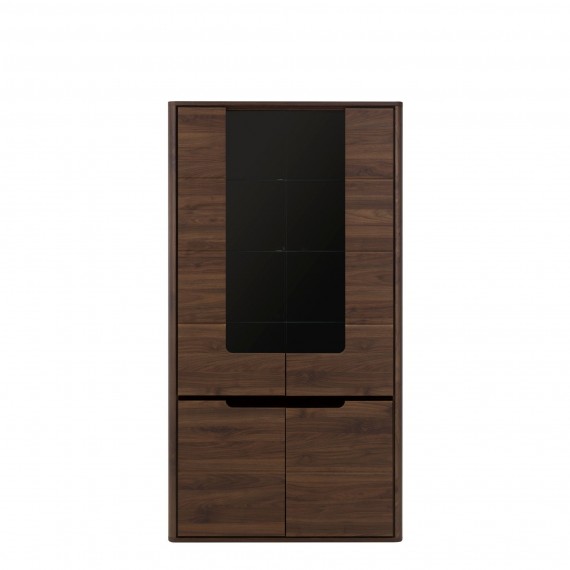 Vitrineskap Edan 100x190 cm - Nøtt - Mørk brun