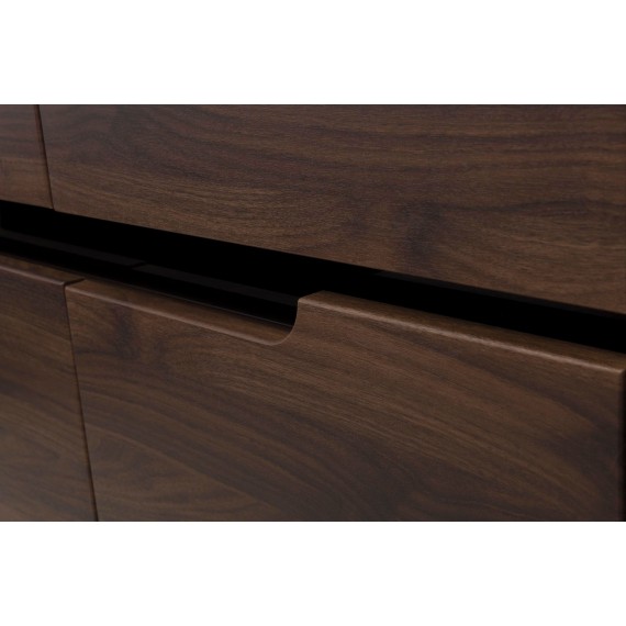 Vitrineskap Edan 100x190 cm - Nøtt - Mørk brun