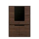 Vitrineskap Edan 110x159 cm - Nøtt - Mørk brun
