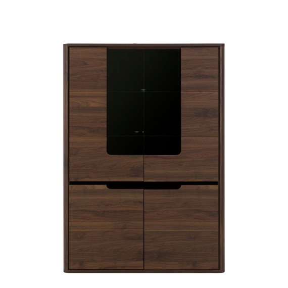 Vitrineskap Edan 110x159 cm - Nøtt - Mørk brun