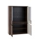 Vitrineskap Edan 110x159 cm - Nøtt - Mørk brun