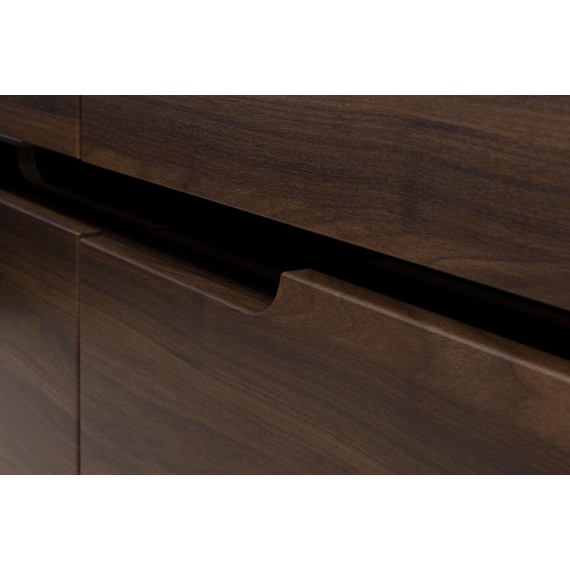 Vitrineskap Edan 110x159 cm - Nøtt - Mørk brun