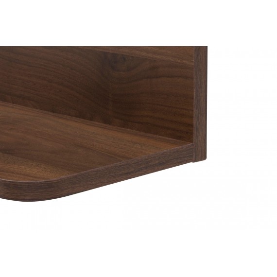 Vegghylle Edan 139 cm - Nøtt - Brun - Glass