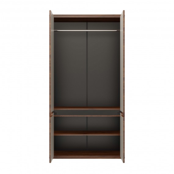 Garderobe Edan 100x190 cm - Nøtt - Mørk brun