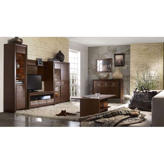 Tv-benk Parreo 142 cm - Brun - 3 skuffer