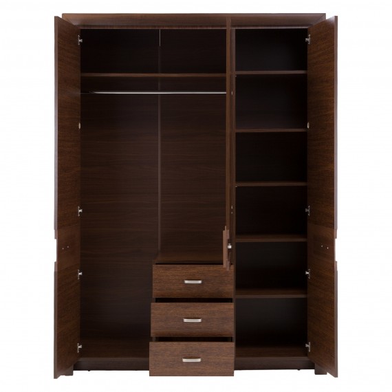 Garderobe Parreo 155x215 cm - Brun - 3 dører
