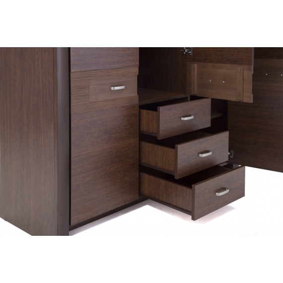 Garderobe Parreo 155x215 cm - Brun - 3 dører