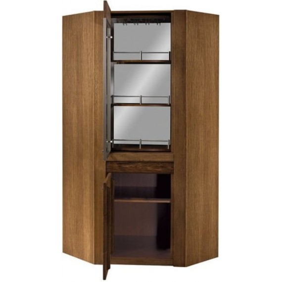 Hjørneskap Vallon 129x200 cm - Eik - Hjørnevitrine