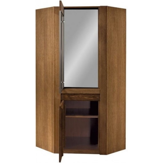 Hjørneskap Vallon 129x200 cm - Eik - Hjørnevitrine