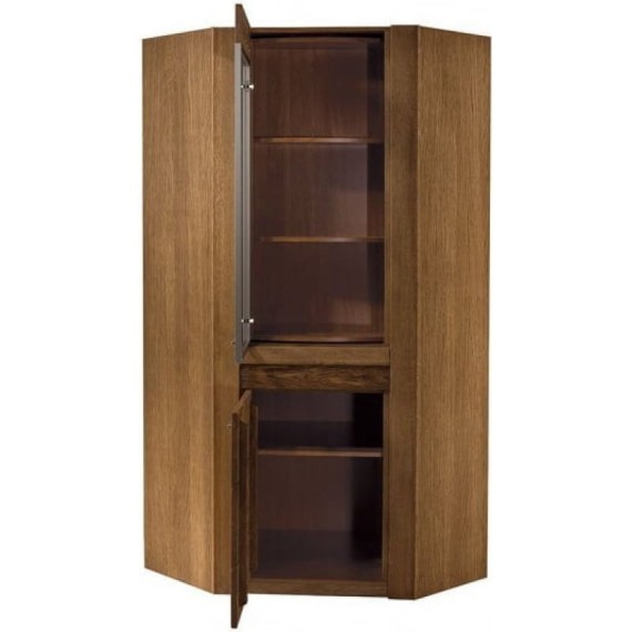 Hjørneskap Vallon 129x200 cm - Eik - Hjørnevitrine