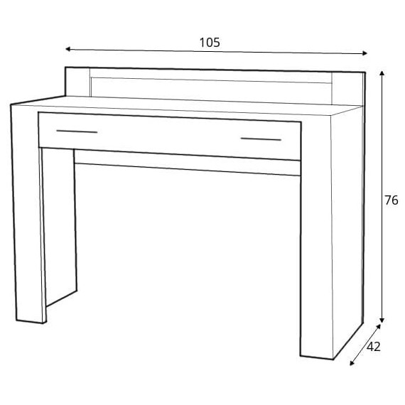 Toalettbord Vallon 105x76 cm - Eik