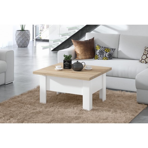 Sofabord Leono 90-180 cm - Hvit - Eik