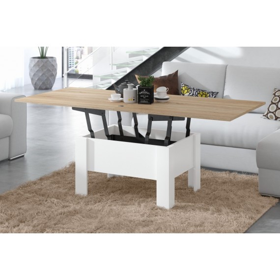 Sofabord Leono 90-180 cm - Hvit - Eik