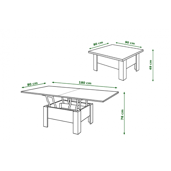 Sofabord Leono 90-180 cm - Hvit - Eik