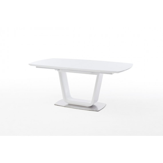 Spisebord Xander 180-230 cm - Hvit Høyglans - Hvit Glass