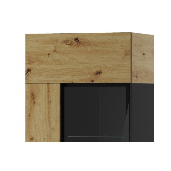 Vitrineskap Lucas 65x193 cm - Trelook - Svart