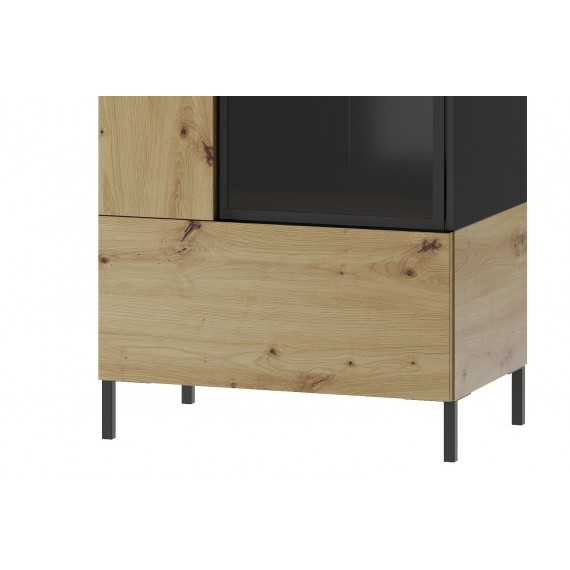 Vitrineskap Lucas 65x193 cm - Trelook - Svart