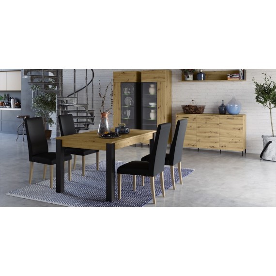 Skjenk Lucas 90x130 cm - Trelook - Svart