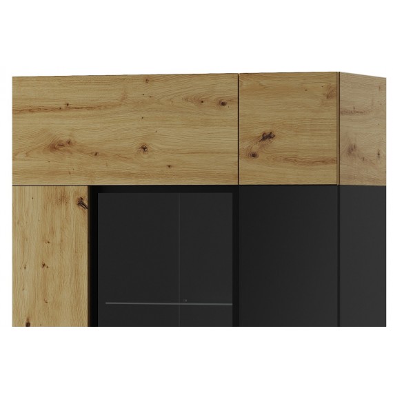 Vitrineskap Lucas 90x193 cm - Trelook - Svart