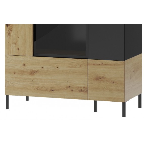 Vitrineskap Lucas 90x193 cm - Trelook - Svart