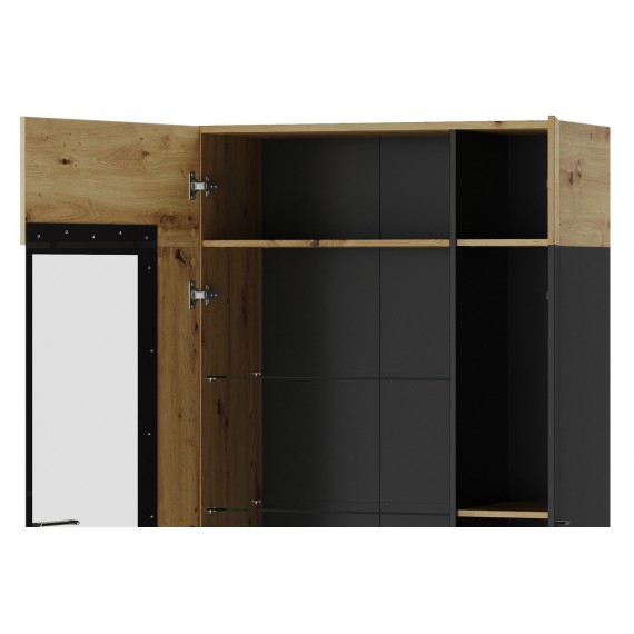 Vitrineskap Lucas 90x193 cm - Trelook - Svart