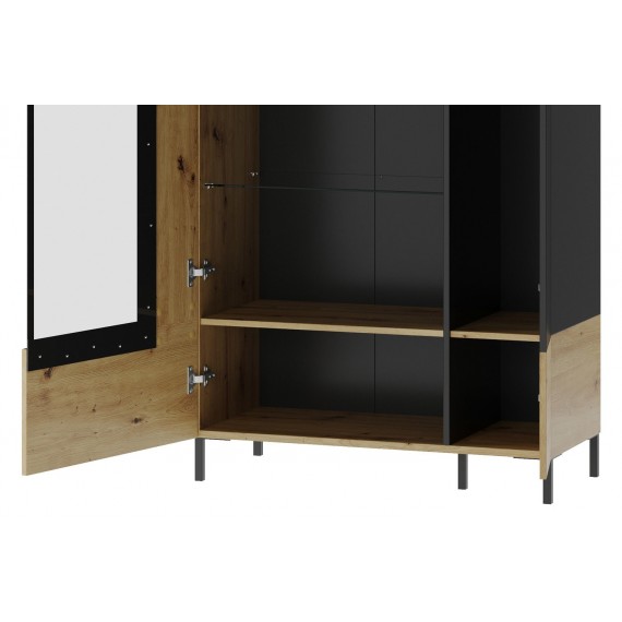 Vitrineskap Lucas 90x193 cm - Trelook - Svart