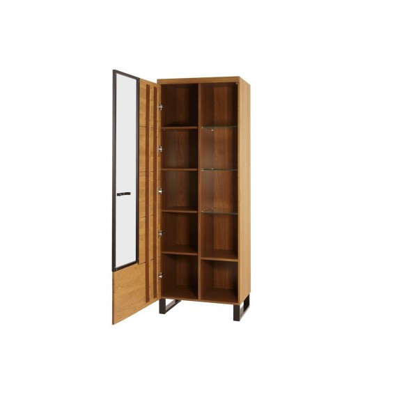 Vitrineskap 67x198 cm - Eik - Ferdig montert