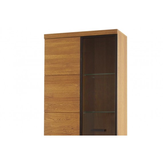 Vitrineskap 67x198 cm - Eik - Ferdig montert