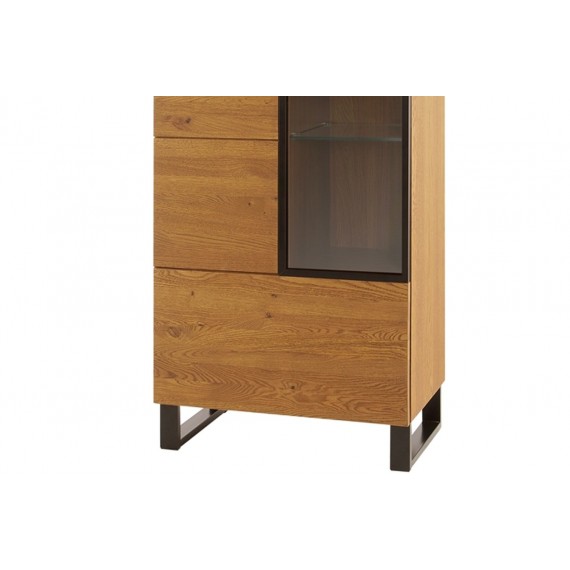 Vitrineskap 67x198 cm - Eik - Ferdig montert