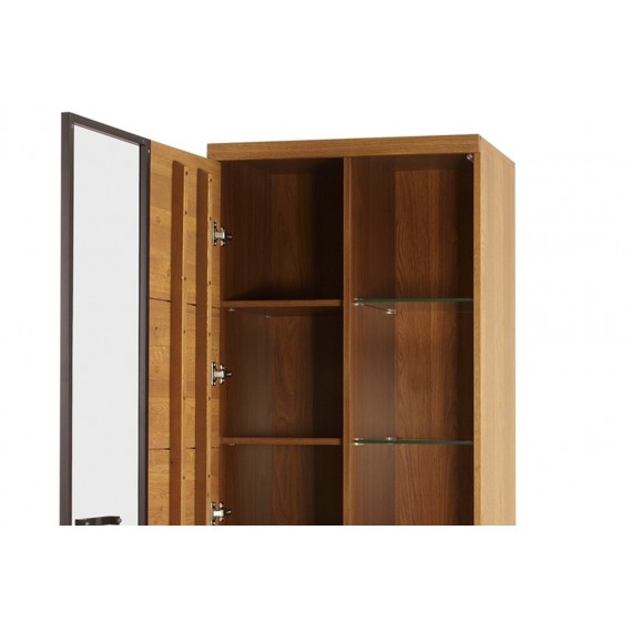 Vitrineskap 67x198 cm - Eik - Ferdig montert